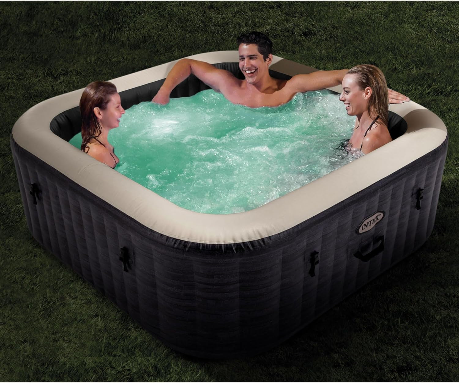 Greystone Deluxe 4 Person Inflatable Hot Tub With Wireless