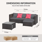 Outdoor Patio Conversation Set All Weather Gray Sectional