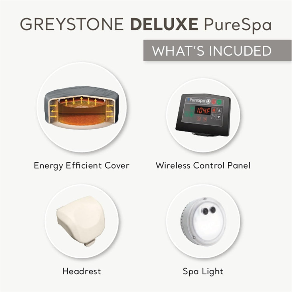 Greystone Deluxe 4 Person Inflatable Hot Tub With Wireless