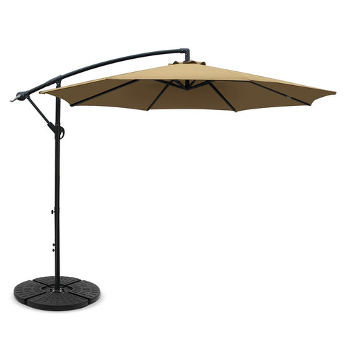 Instahut 3m Outdoor Umbrella w/Base Cantilever Beach Garden Patio