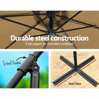 Instahut 3m Outdoor Umbrella w/Base Cantilever Beach Garden Patio