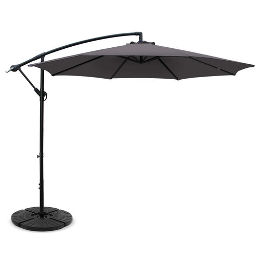 Instahut 3m Outdoor Umbrella w/Base Cantilever Beach Garden Patio