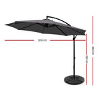 Instahut 3m Outdoor Umbrella w/Base Cantilever Beach Garden Patio