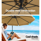 Instahut 3m Outdoor Umbrella w/Base Cantilever Garden Patio Beach