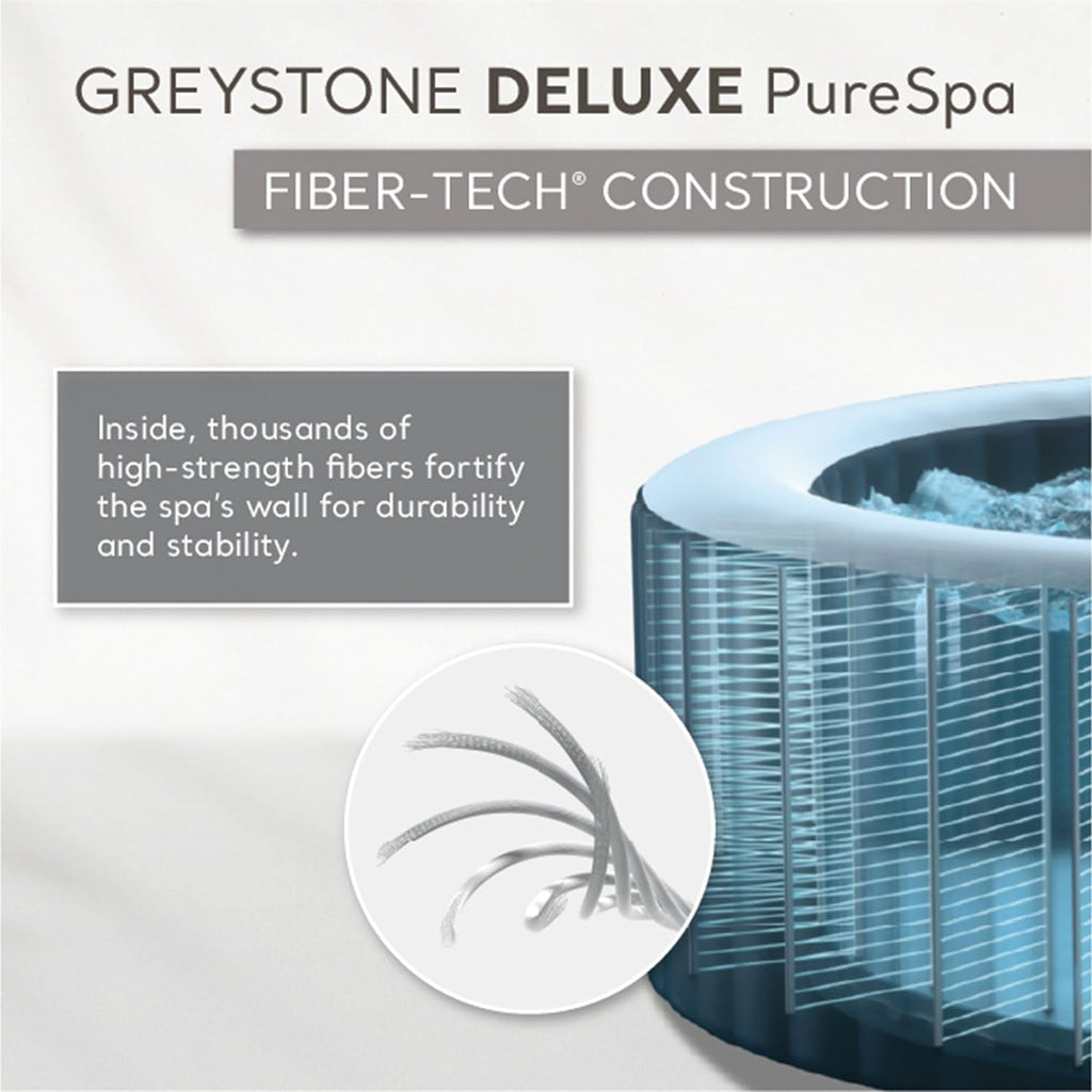Greystone Deluxe 4 Person Inflatable Hot Tub With Wireless