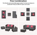 Outdoor Patio Conversation Set All Weather Gray Sectional