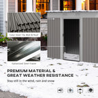 Metal Garden Shed 7x4 ft Light Gray Outdoor Tool Storage with Secure