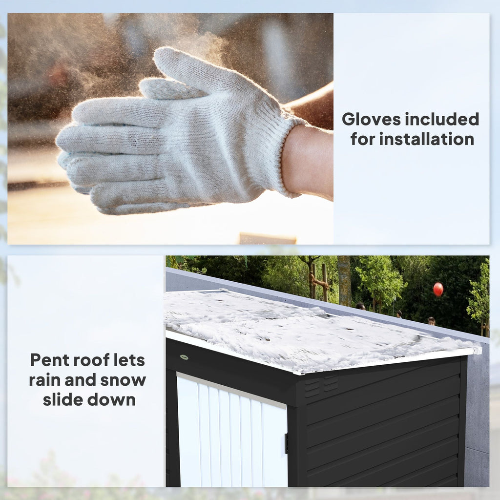 6' x 4' Outdoor Garden Shed, Metal Utility Shed with Lockable Door and