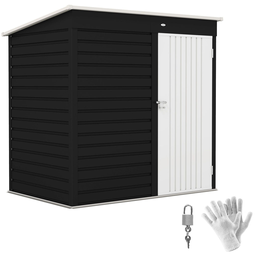 6' x 4' Outdoor Garden Shed, Metal Utility Shed with Lockable Door and