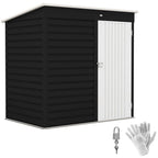 6' x 4' Outdoor Garden Shed, Metal Utility Shed with Lockable Door and
