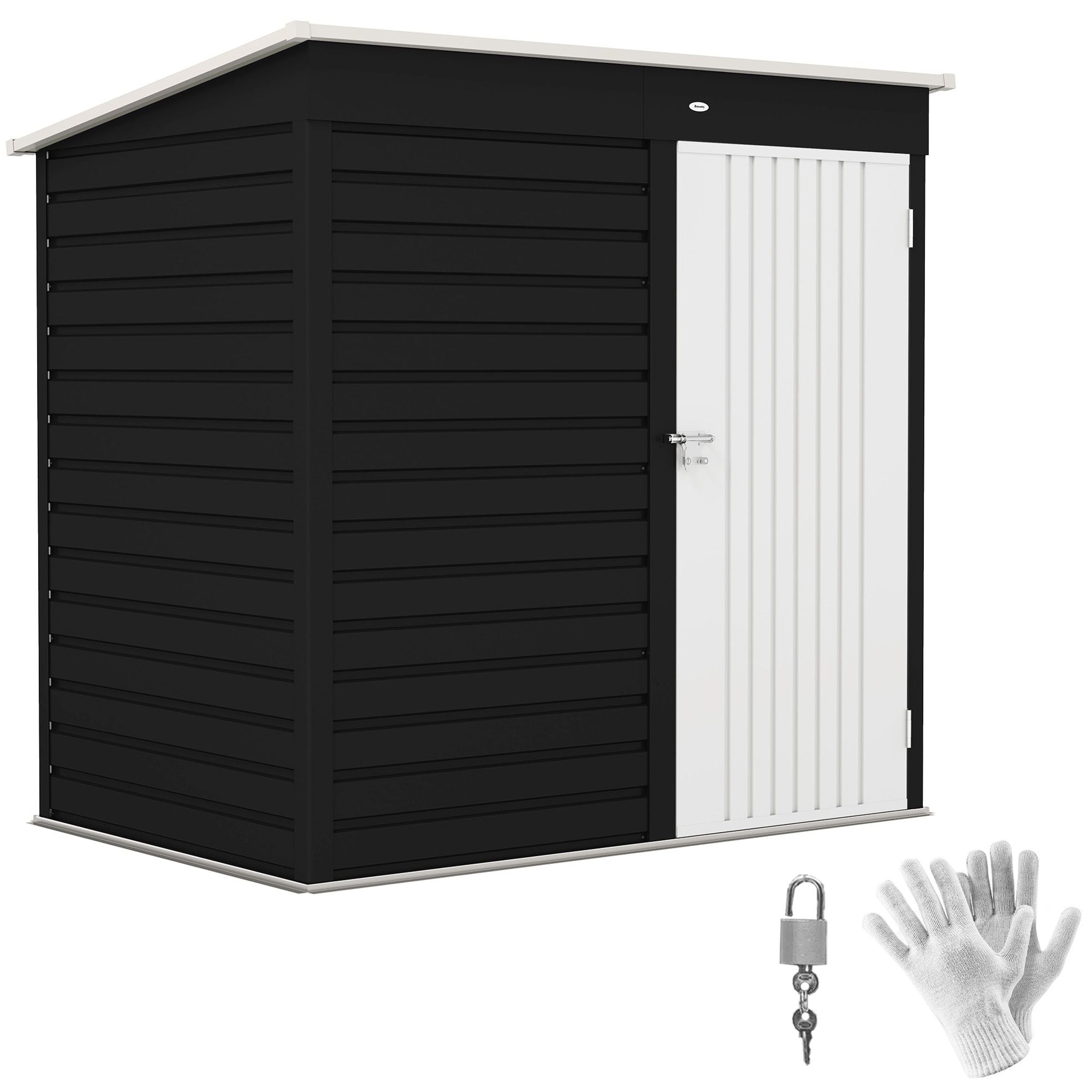 6' x 4' Outdoor Garden Shed, Metal Utility Shed with Lockable Door and