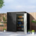 6' x 4' Outdoor Garden Shed, Metal Utility Shed with Lockable Door and