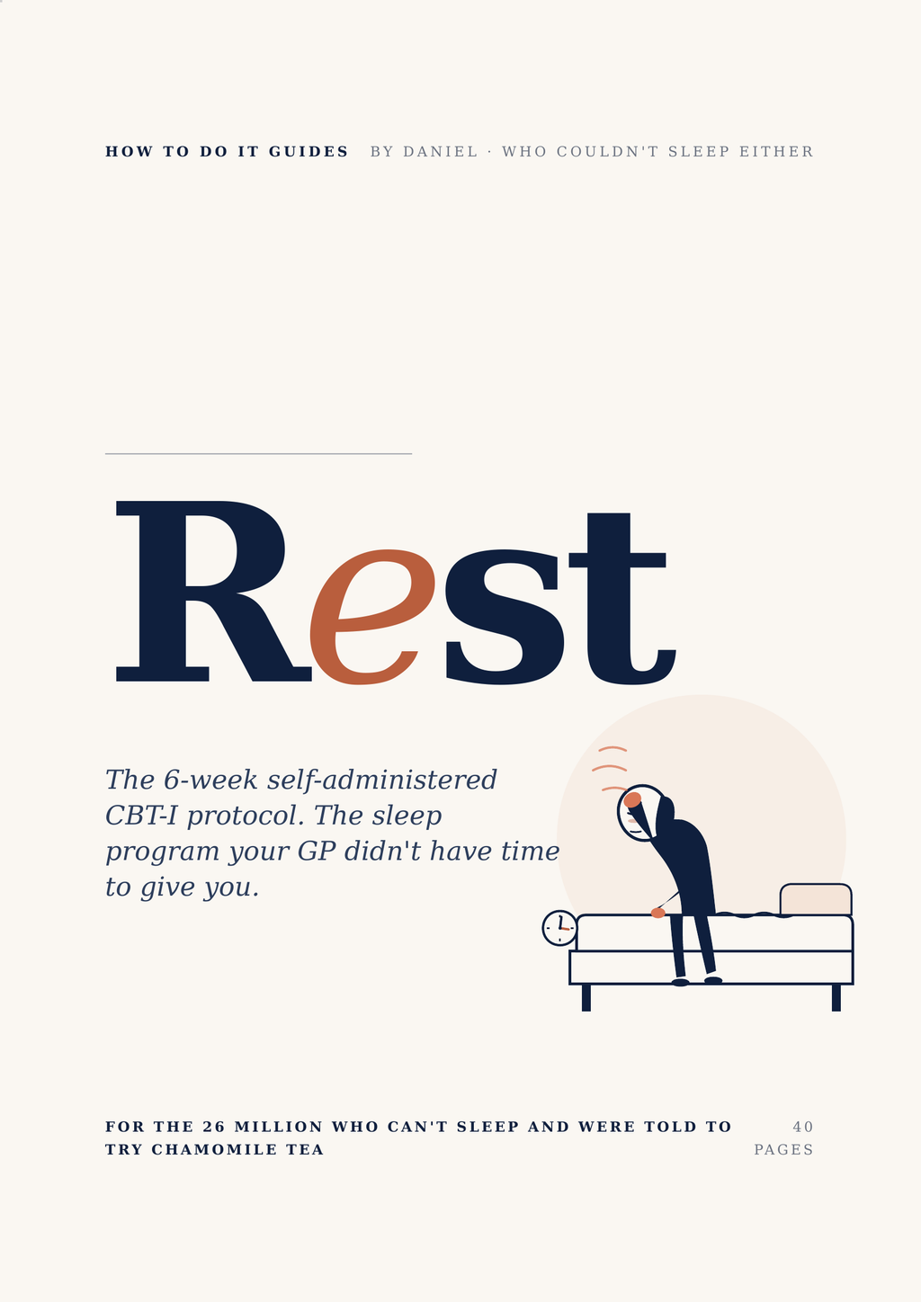 Cover of Rest — a 6-week CBT-I self-help PDF for chronic insomnia