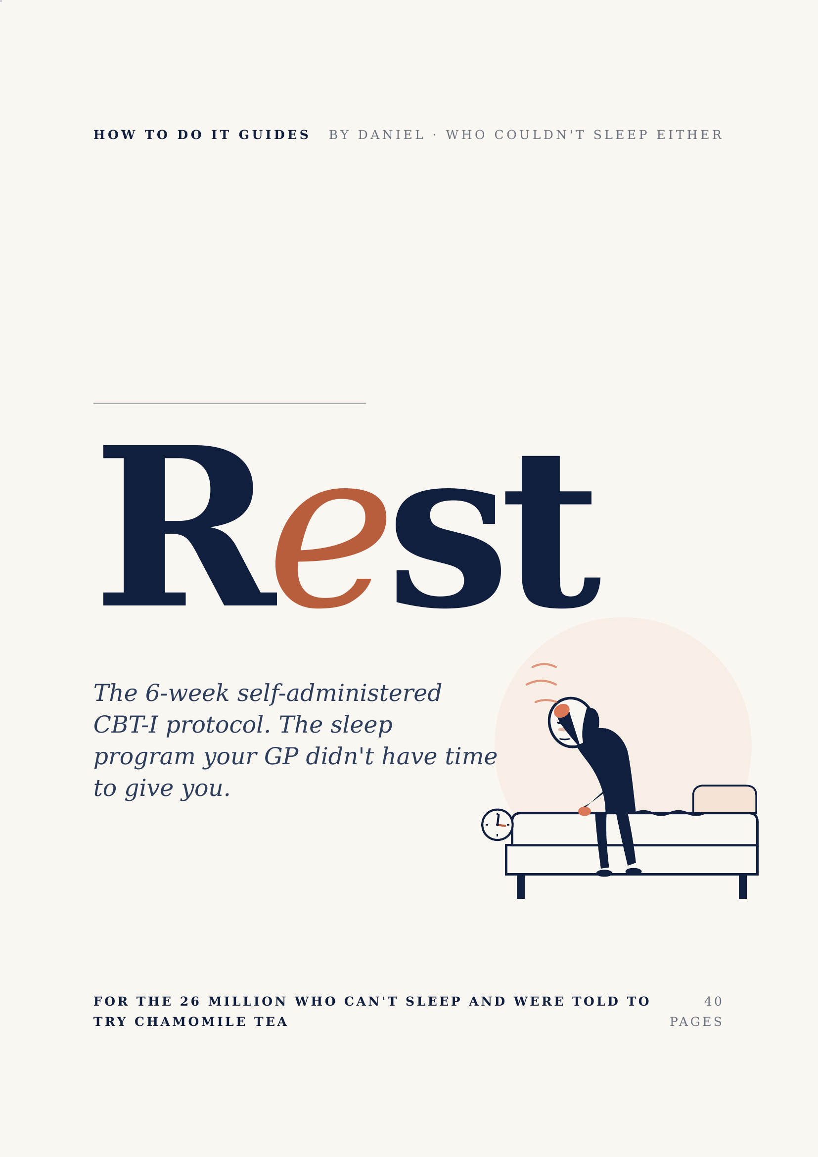 Cover of Rest — a 6-week CBT-I self-help PDF for chronic insomnia