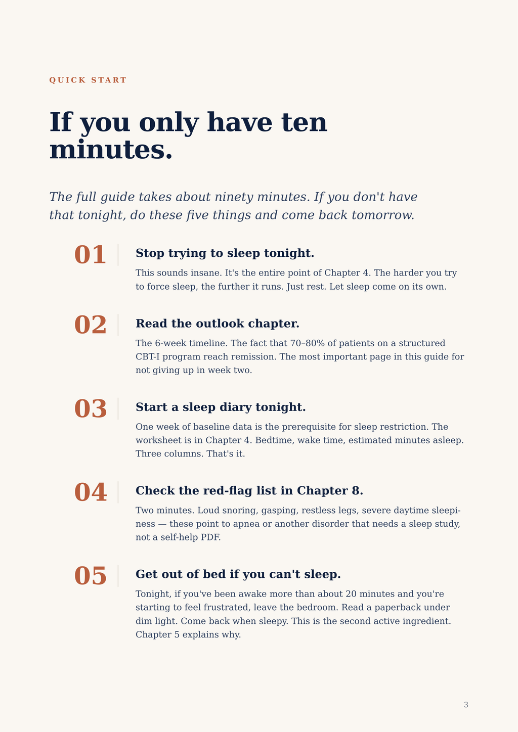 Sample page from the Rest CBT-I sleep protocol guide